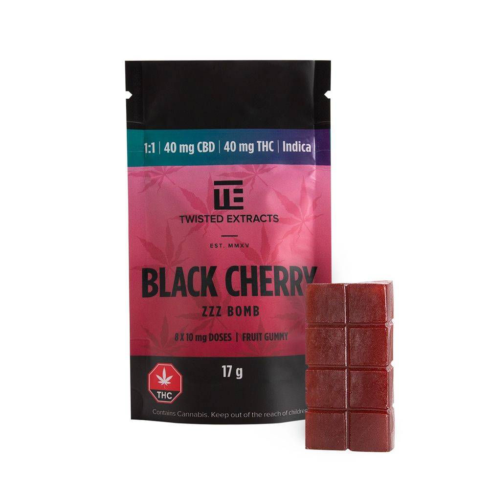 Twisted Extracts Black Cherry 1:1 ZZZ Jelly Bomb THC/CBD - Indica